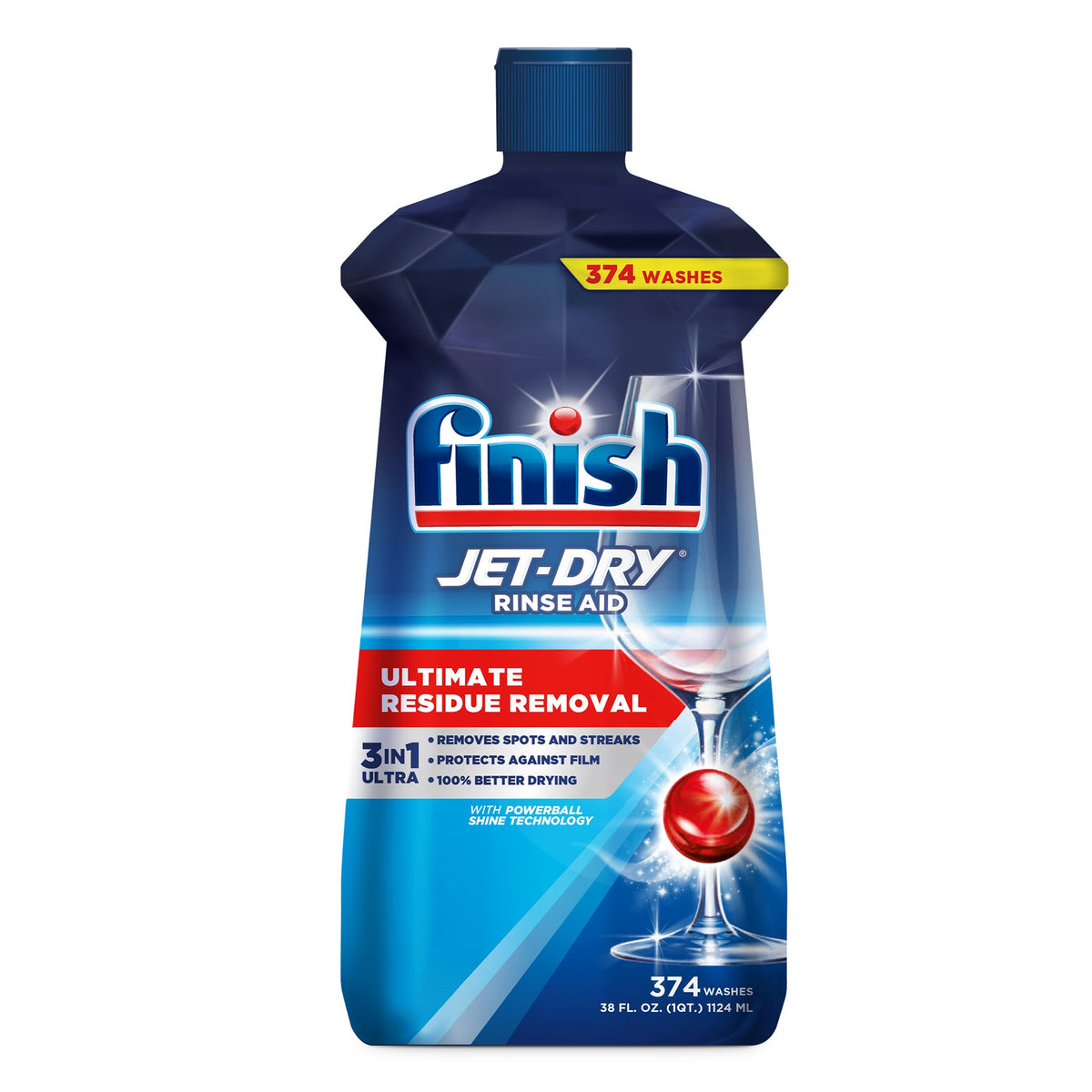 Finish Jet-Dry Ultimate Residue Removal Rinse Aid, 38 fl oz