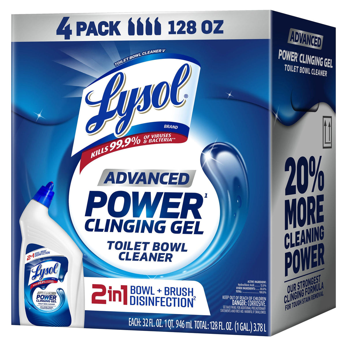 Lysol Advanced Toilet Bowl Cleaner, 32 fl oz, 4 ct - image 3