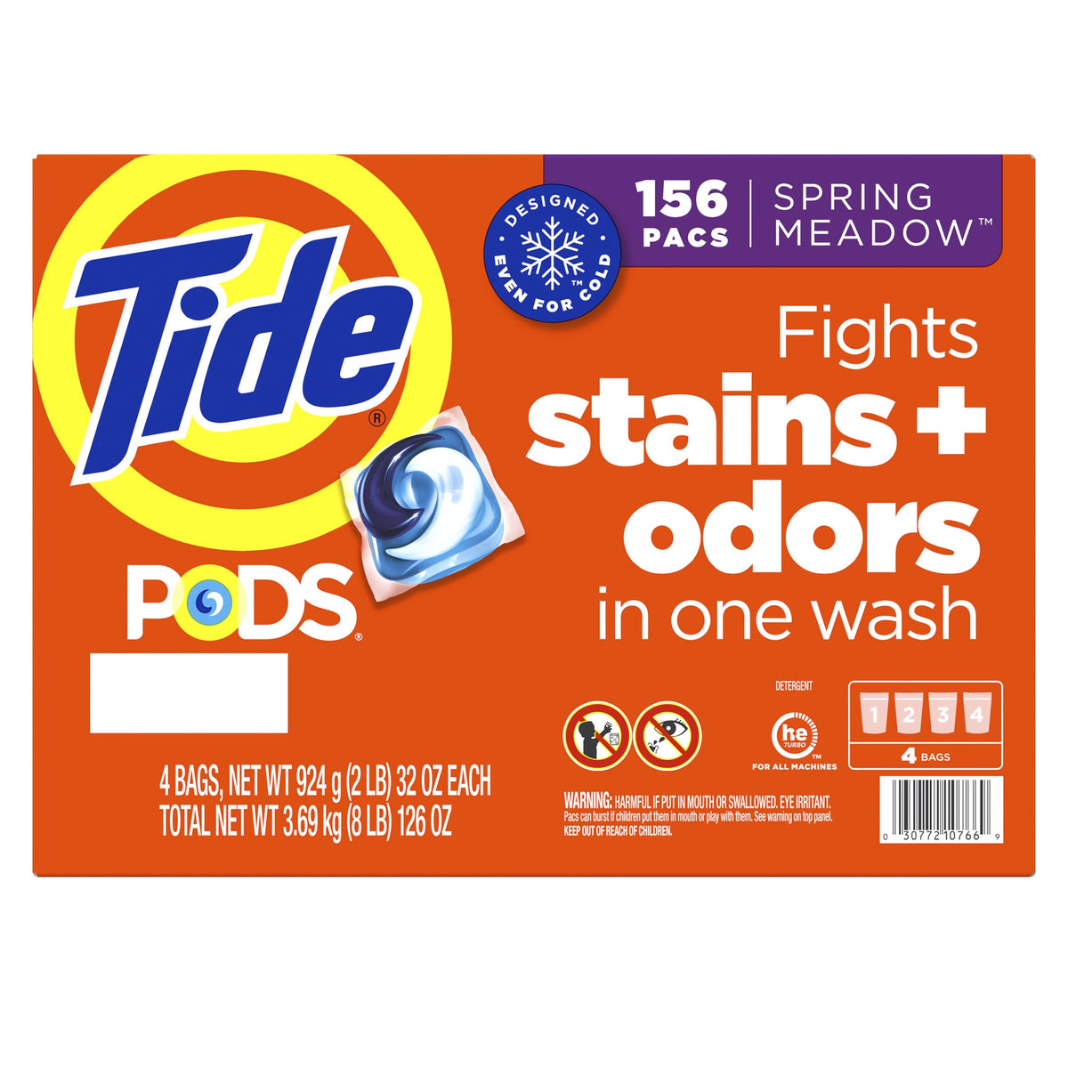 Tide PODS Laundry Detergent, HE Compatible, Spring Meadow, 156 ct