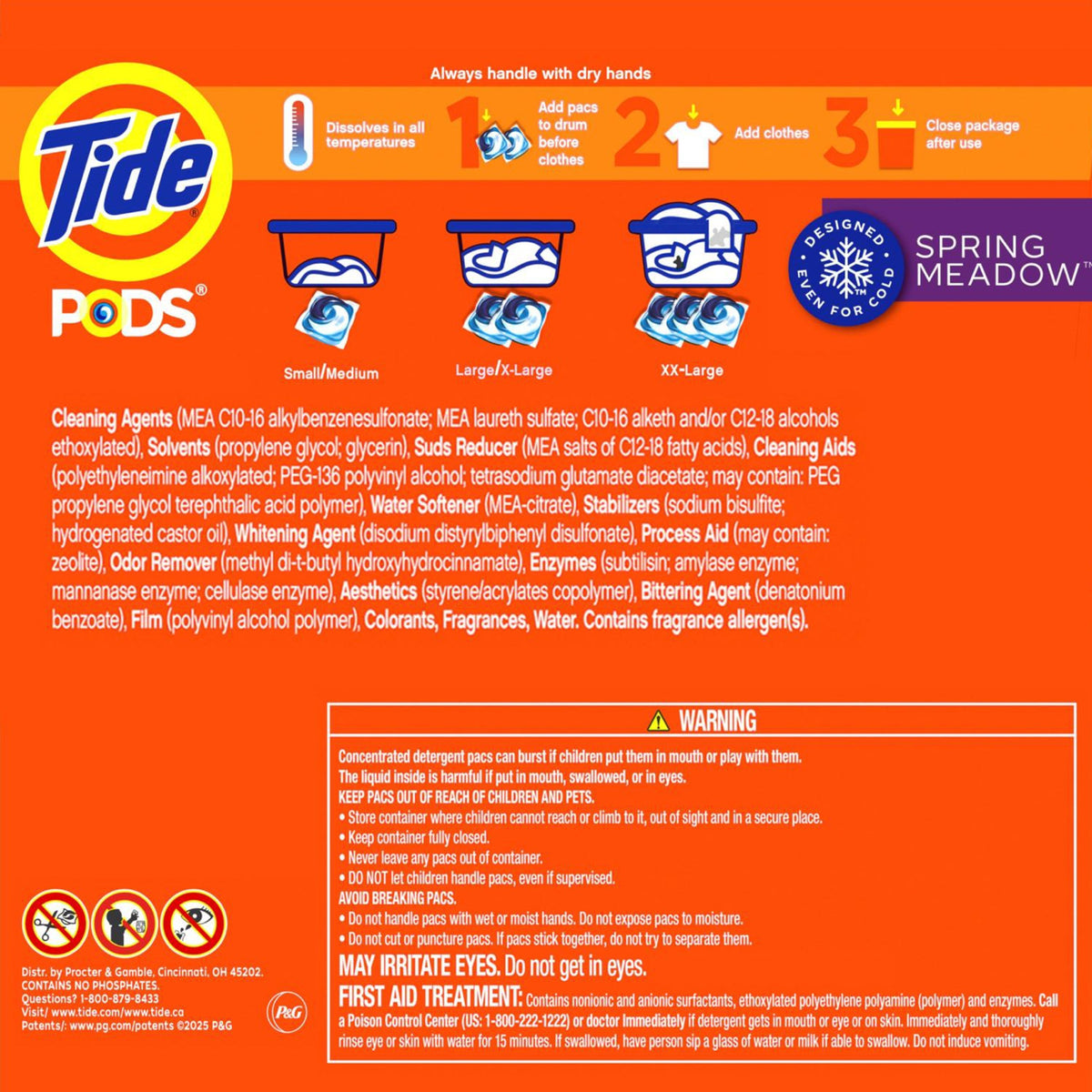 Tide PODS Laundry Detergent, HE Compatible, Spring Meadow, 156 ct - image 3