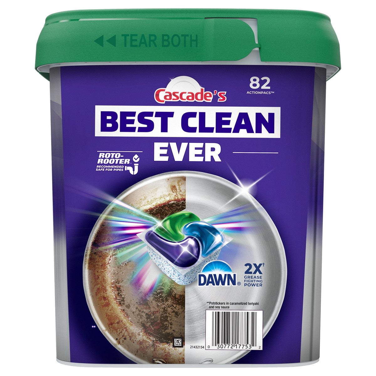 Cascade Platinum Plus ActionPacs Dishwasher Detergent, Fresh Scent, 82 ct - image 2