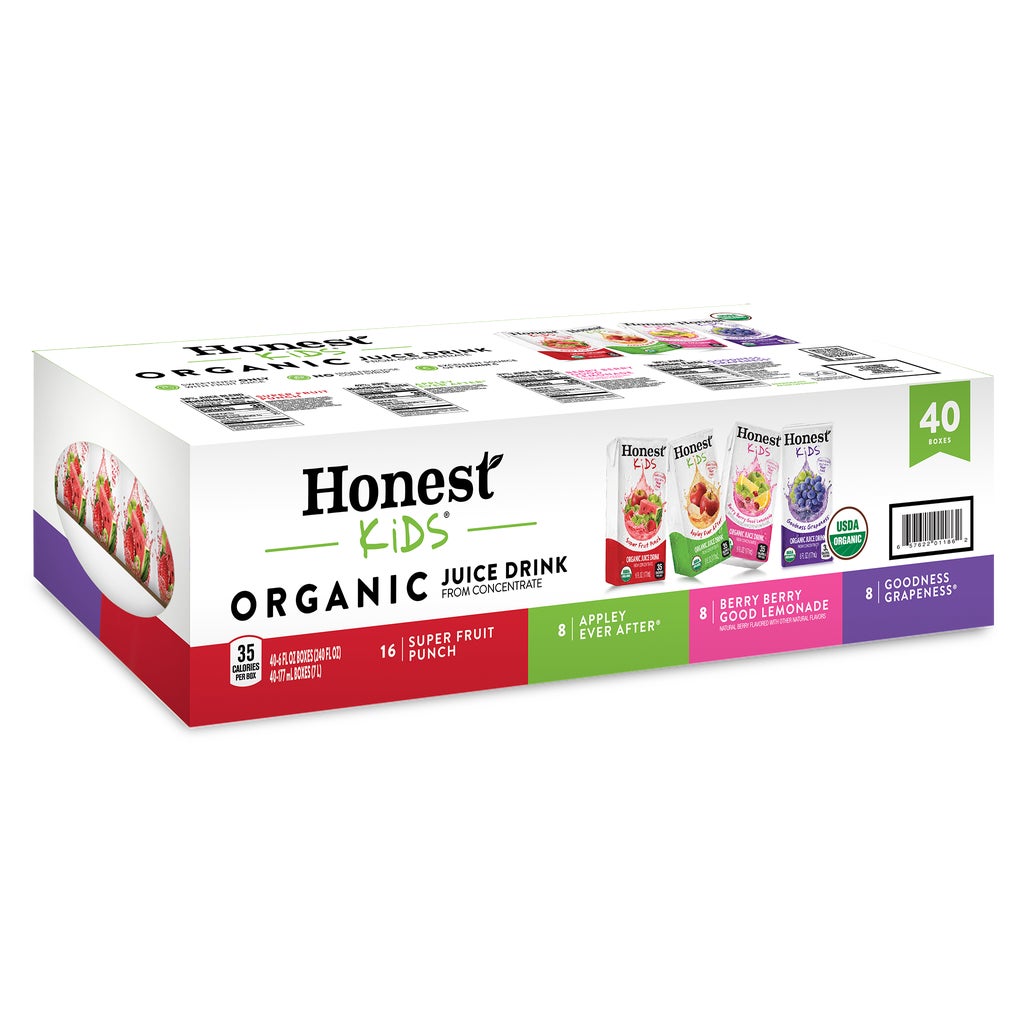 Honest Kids Organic Juice Drink, Variety Pack, 6 fl oz, 40 ct