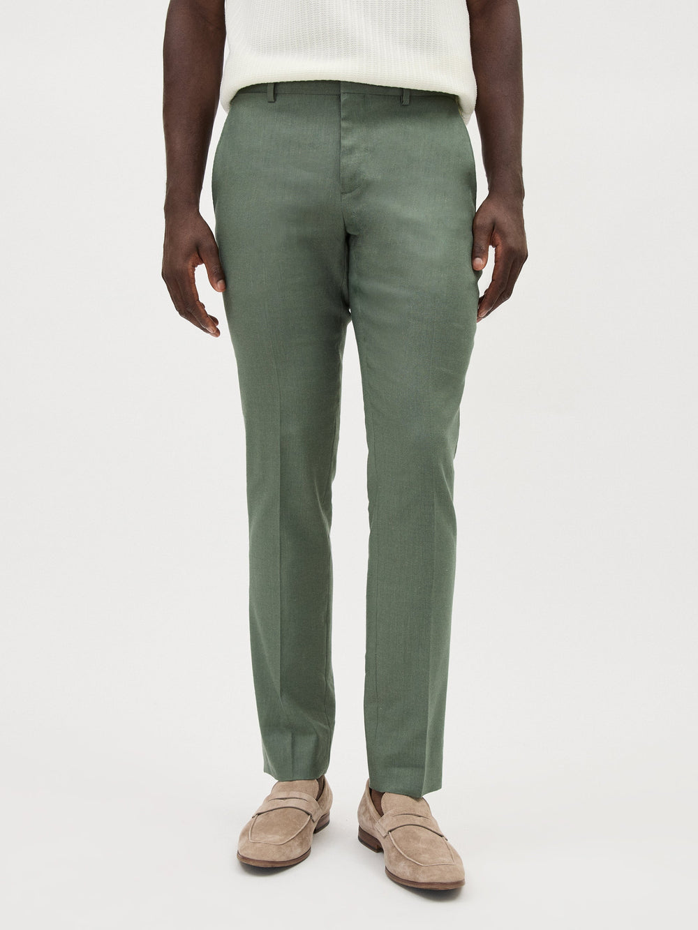 Slim Fit Stretch Linen Suit Pant