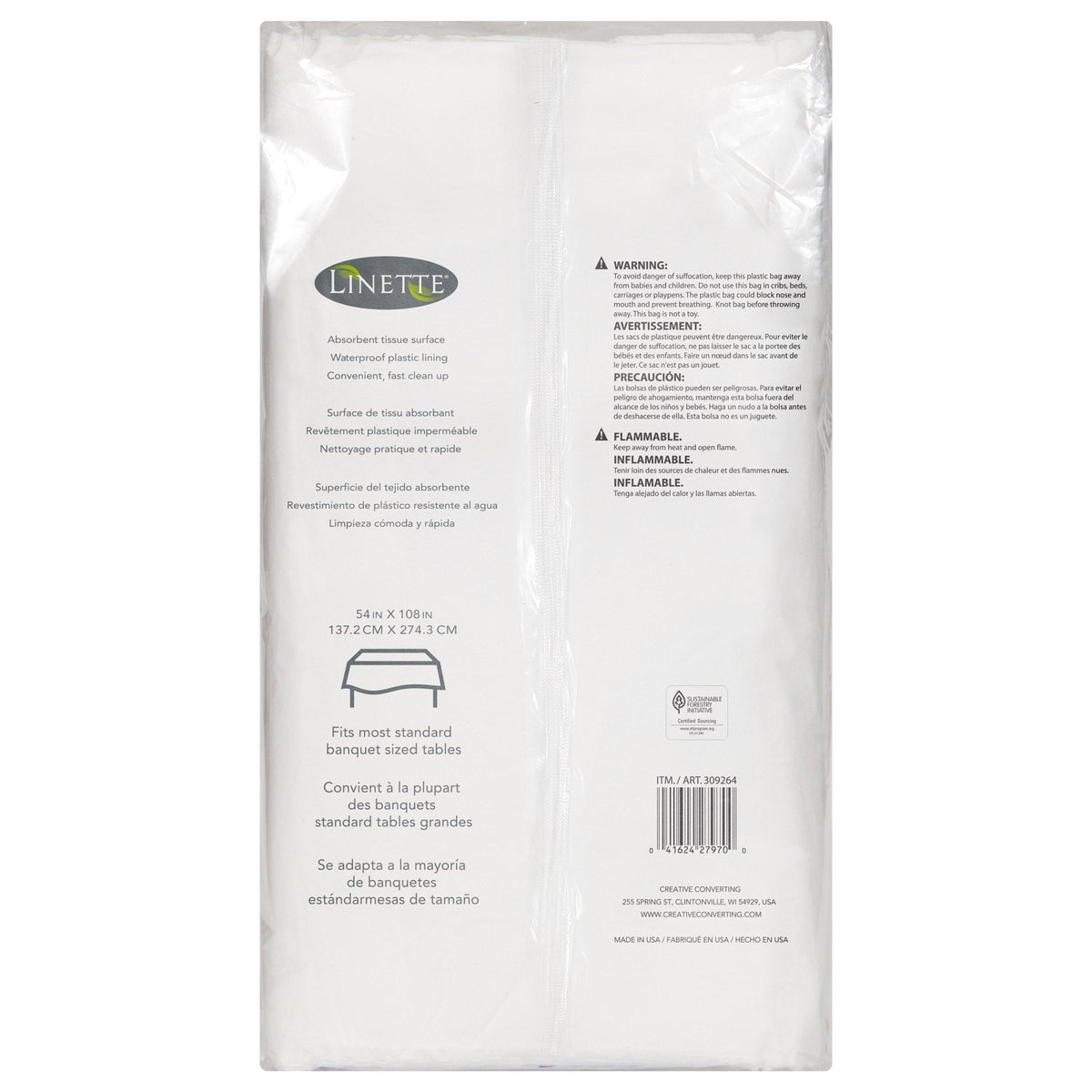 Linette Table Cover, 54" x 108", 7-count