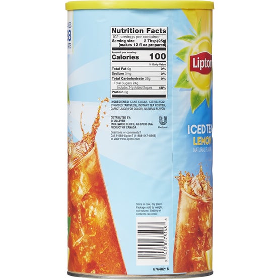 Lipton Iced Tea Mix, Lemon, 5 lbs 9.8 oz