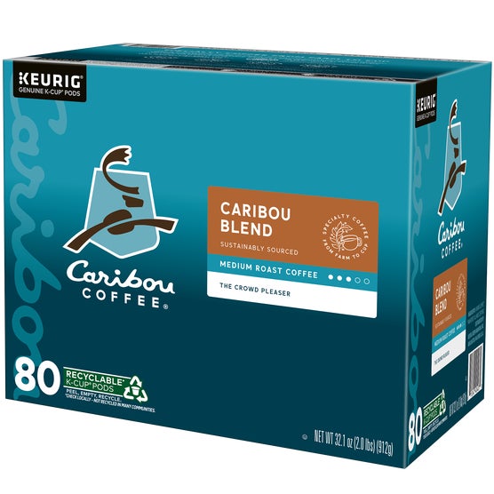 Caribou Coffee Caribou Blend, Medium Roast, Keurig K-Cup Pods, 80 ct