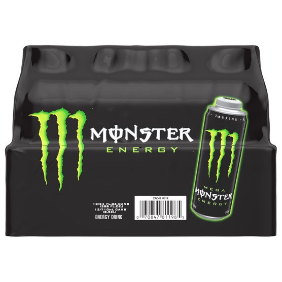Monster Mega Energy Drink, Original, 24 fl oz, 12 ct
