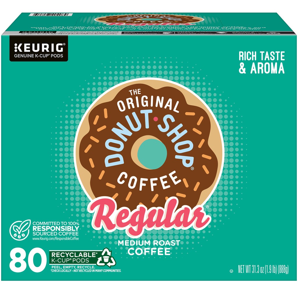 The Original Donut Shop Coffee, Regular, Medium Roast, Keurig K-Cup Pods, 80 ct