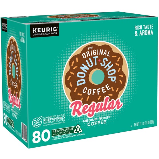 The Original Donut Shop Coffee, Regular, Medium Roast, Keurig K-Cup Pods, 80 ct
