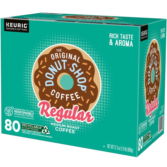 The Original Donut Shop Coffee, Regular, Medium Roast, Keurig K-Cup Pods, 80 ct