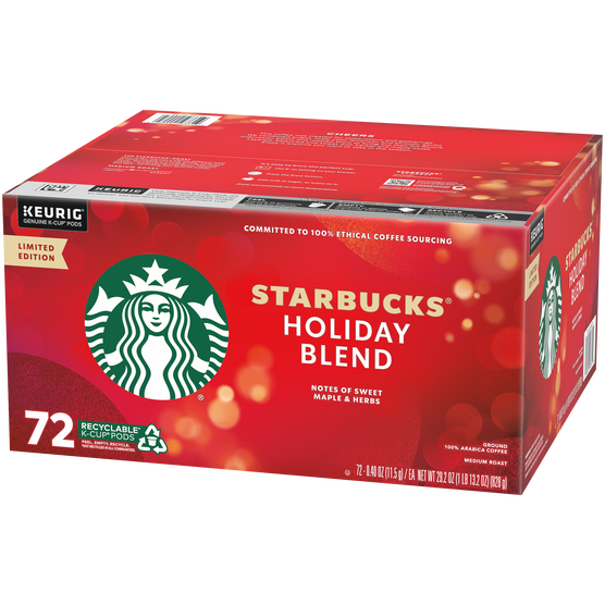 Starbucks Holiday Blend Coffee, Medium Roast, Keurig K-Cup Pods, 72 ct
