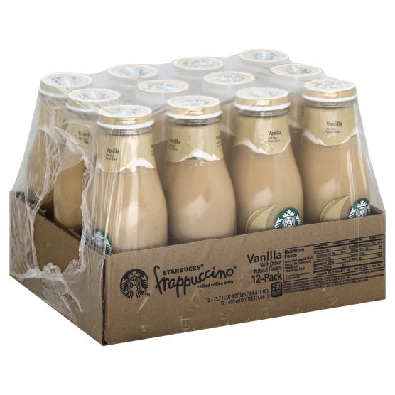 Starbucks Frappuccino Chilled Coffee Drink, Vanilla, 13.7 fl oz, 12 ct