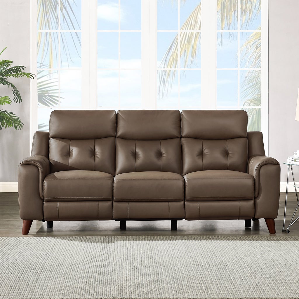 Malibu 2-piece Leather Power Reclining Set with Power Headrests – Sofa and Loveseat