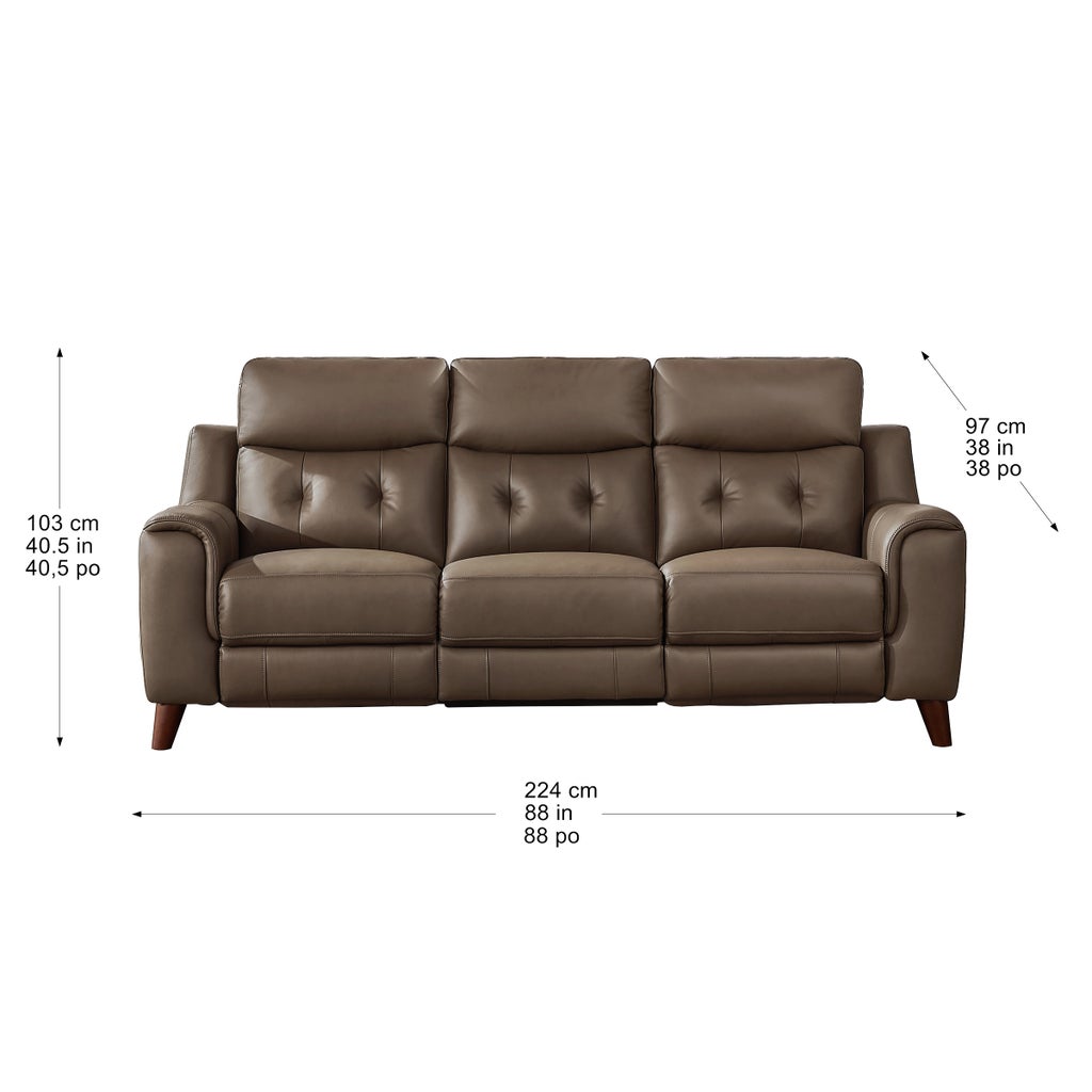 Malibu 2-piece Leather Power Reclining Set with Power Headrests – Sofa and Loveseat