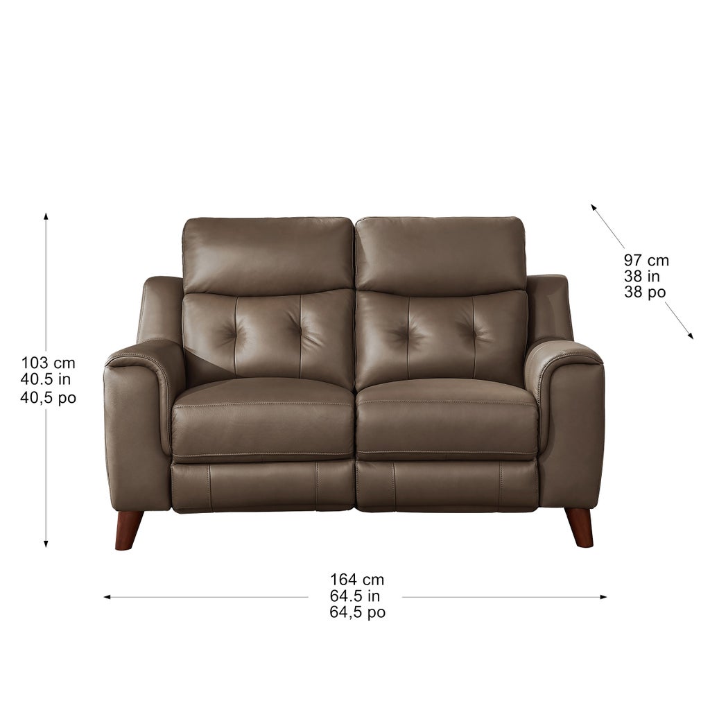 Malibu 2-piece Leather Power Reclining Set with Power Headrests – Sofa and Loveseat