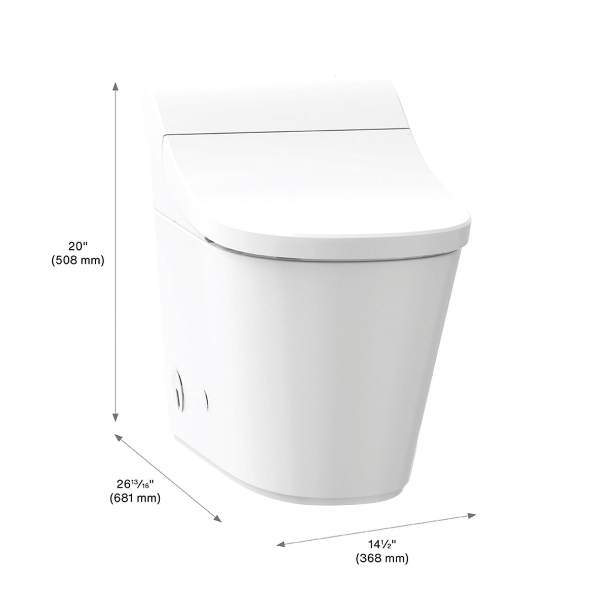 Kohler Jaro One-Piece Elongated Smart Toilet, Dual-flush