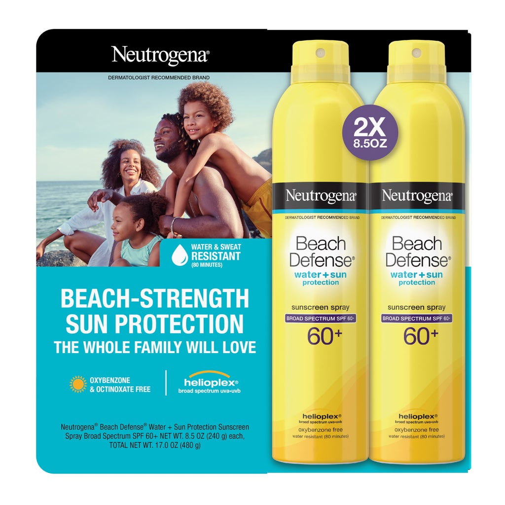 Neutrogena Beach Defense Sunscreen Spray SPF 60+, 8.5 oz, 2-pack - product image