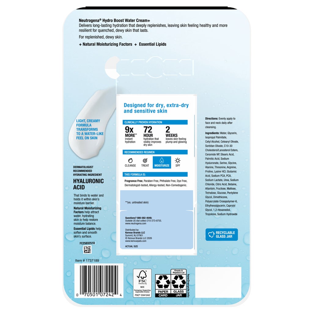 Neutrogena Hydro Boost Water Cream, 1.7 fl oz, 2-pack - product image