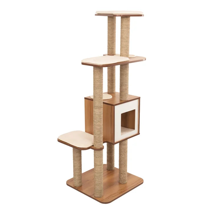 Catit Vesper High Base XL 62 inch Cat Tree, 5 Levels and 1 Condo, Walnut - image 2
