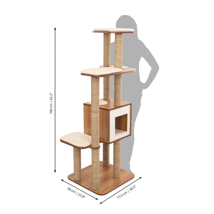 Catit Vesper High Base XL 62 inch Cat Tree, 5 Levels and 1 Condo, Walnut - image 7