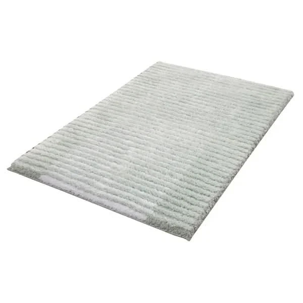 Textured Stripe Microfiber Bath Rug