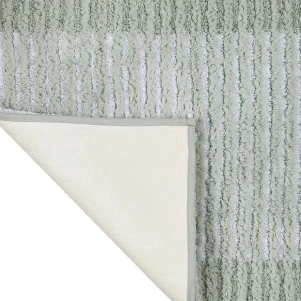Textured Stripe Microfiber Bath Rug