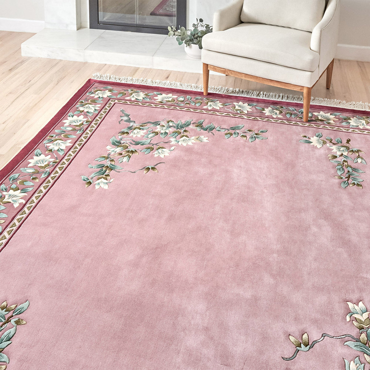 Pagoda Hand Knotted Rug Collection, Rouen Burgundy