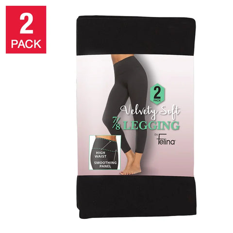 Felina Women's Velvety Soft Legging, 2-pack