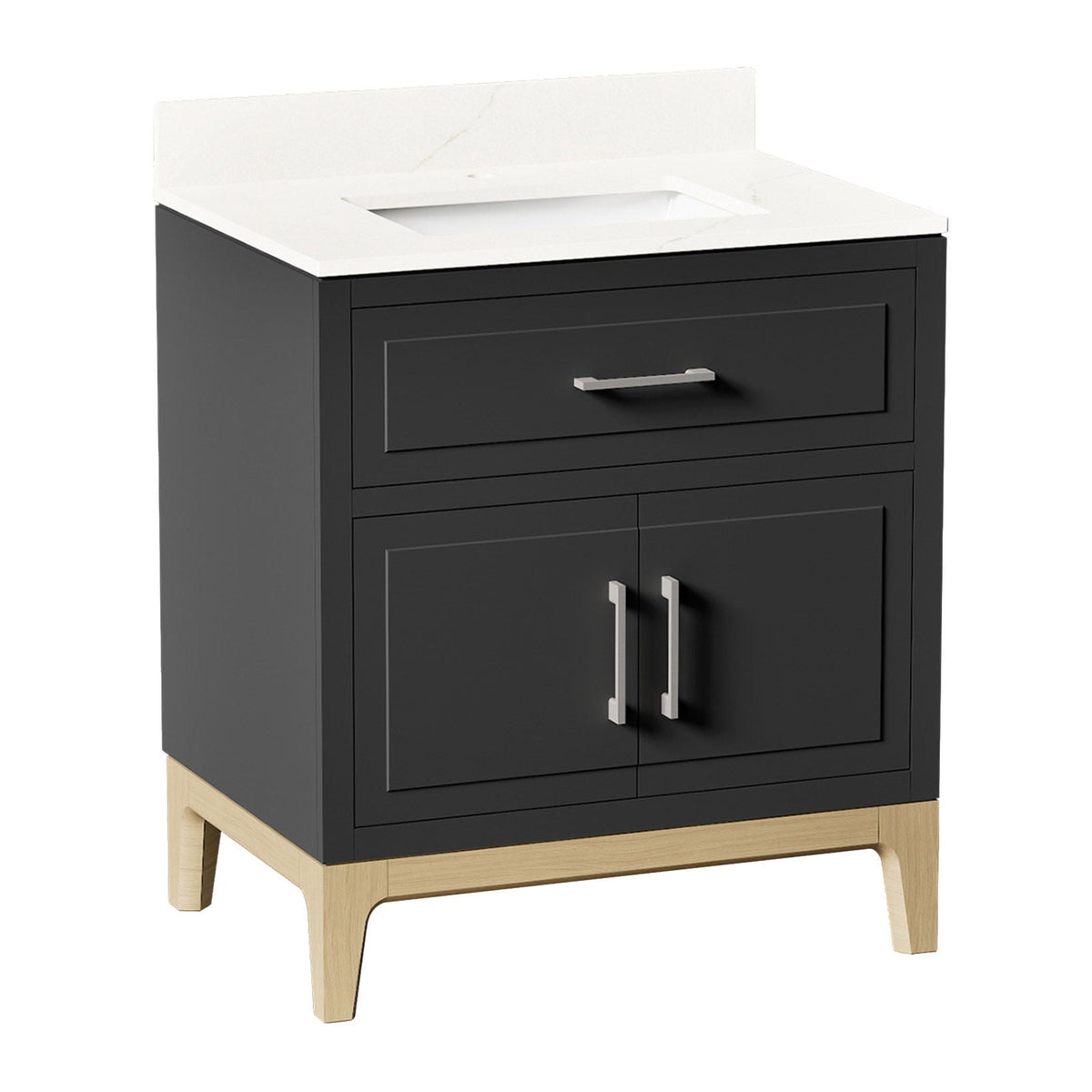 Kohler Tio Bathroom Vanity Cabinet with Sink and Quartz Top in Gray