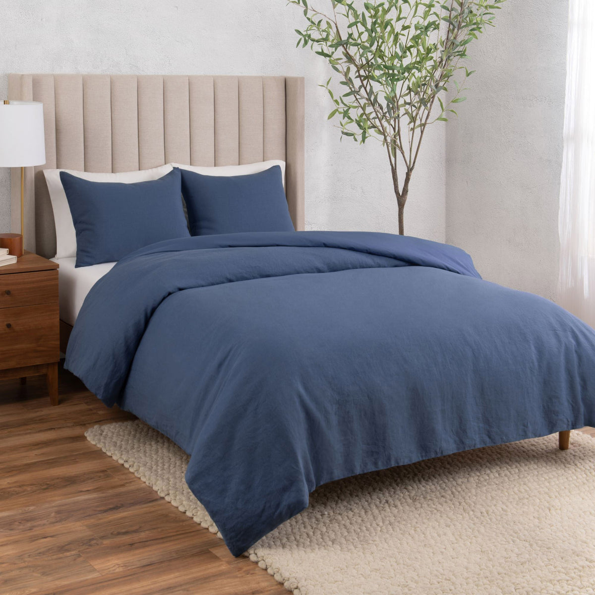 WelHome Cotton Linen Relaxed Duvet Cover, 3-piece Set