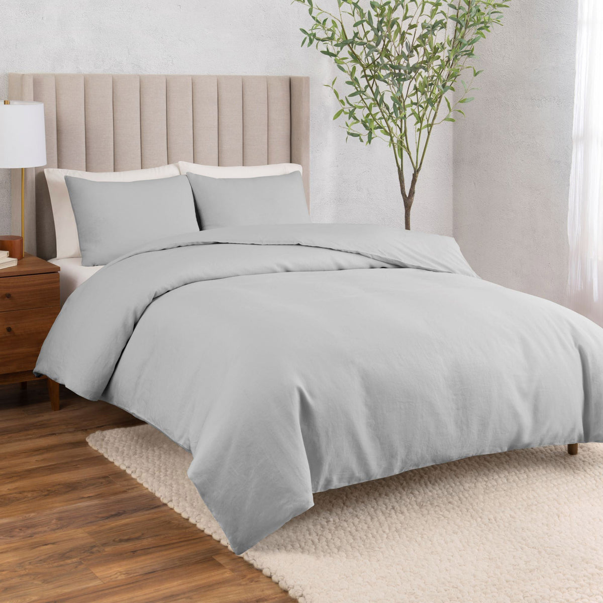 WelHome Cotton Linen Relaxed Duvet Cover, 3-piece Set
