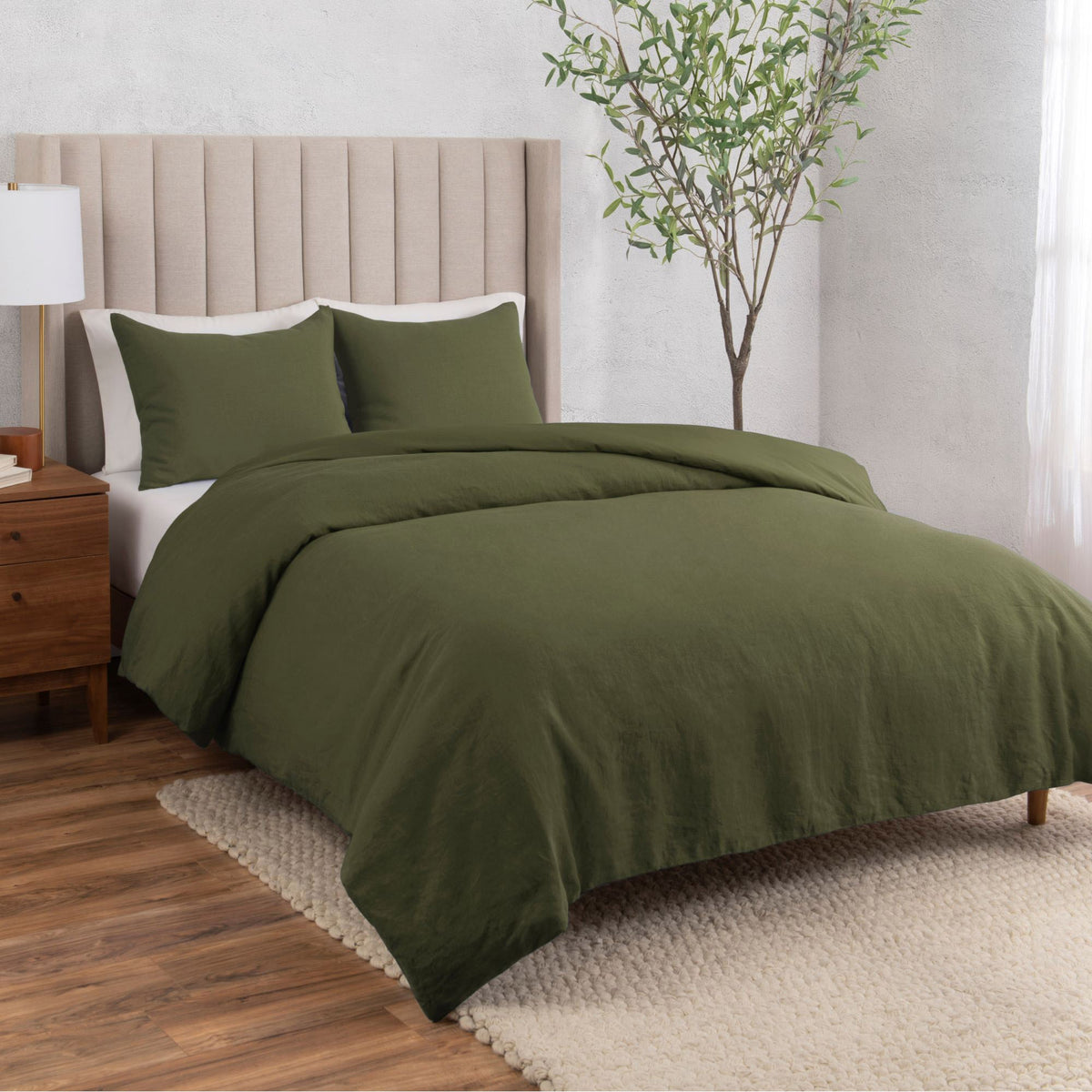 WelHome Cotton Linen Relaxed Duvet Cover, 3-piece Set
