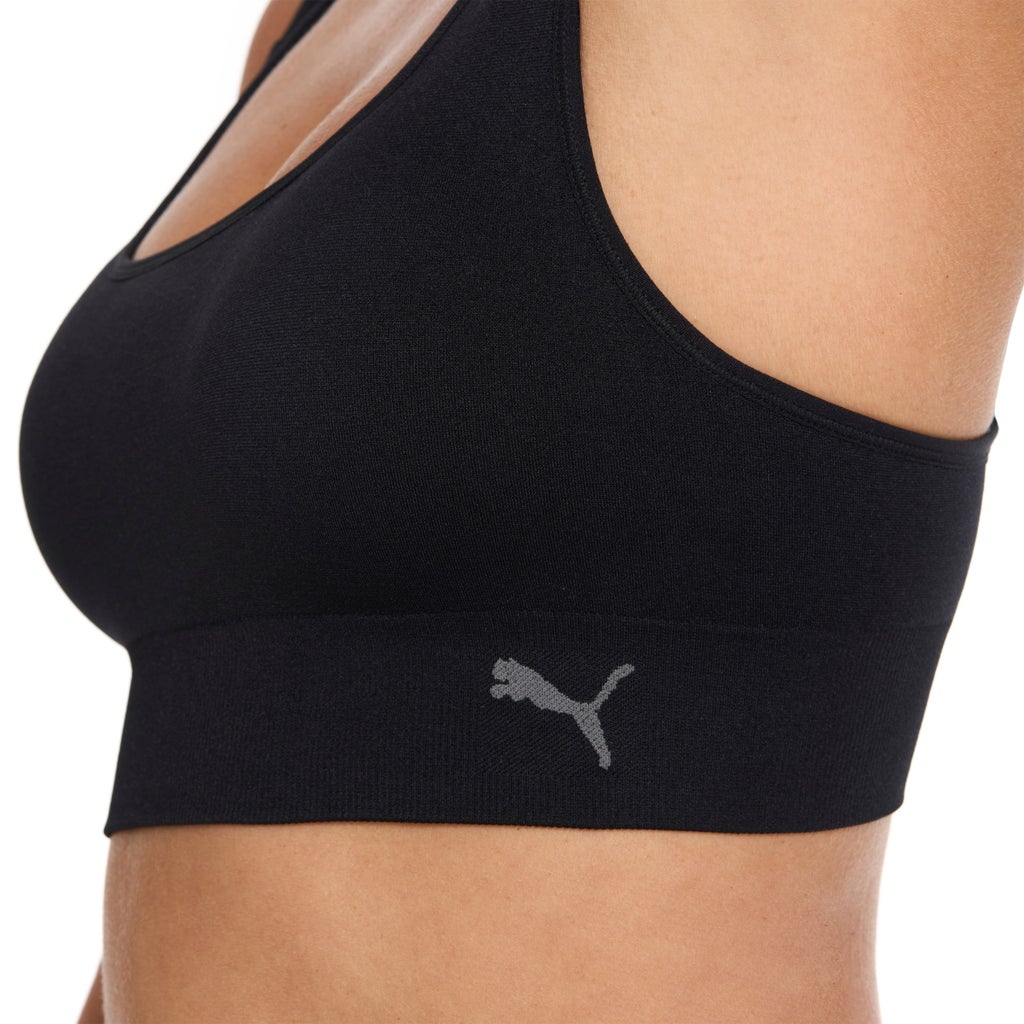 [color:black] PUMA Women's Seamless Sports Bra, 2-pack - Black - image 4