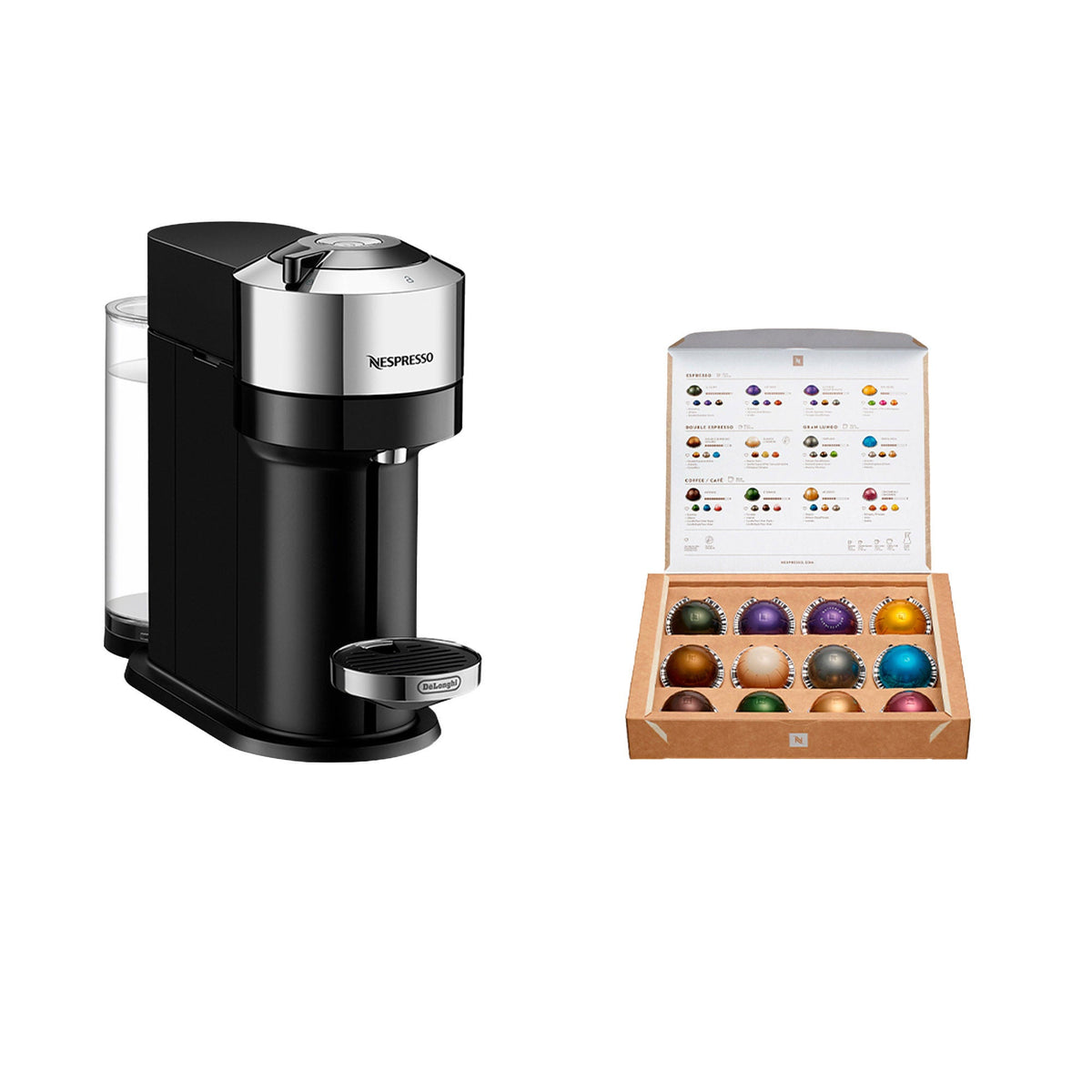 Nespresso Vertuo Next Deluxe with Aeroccino 3 and 32 Capsules