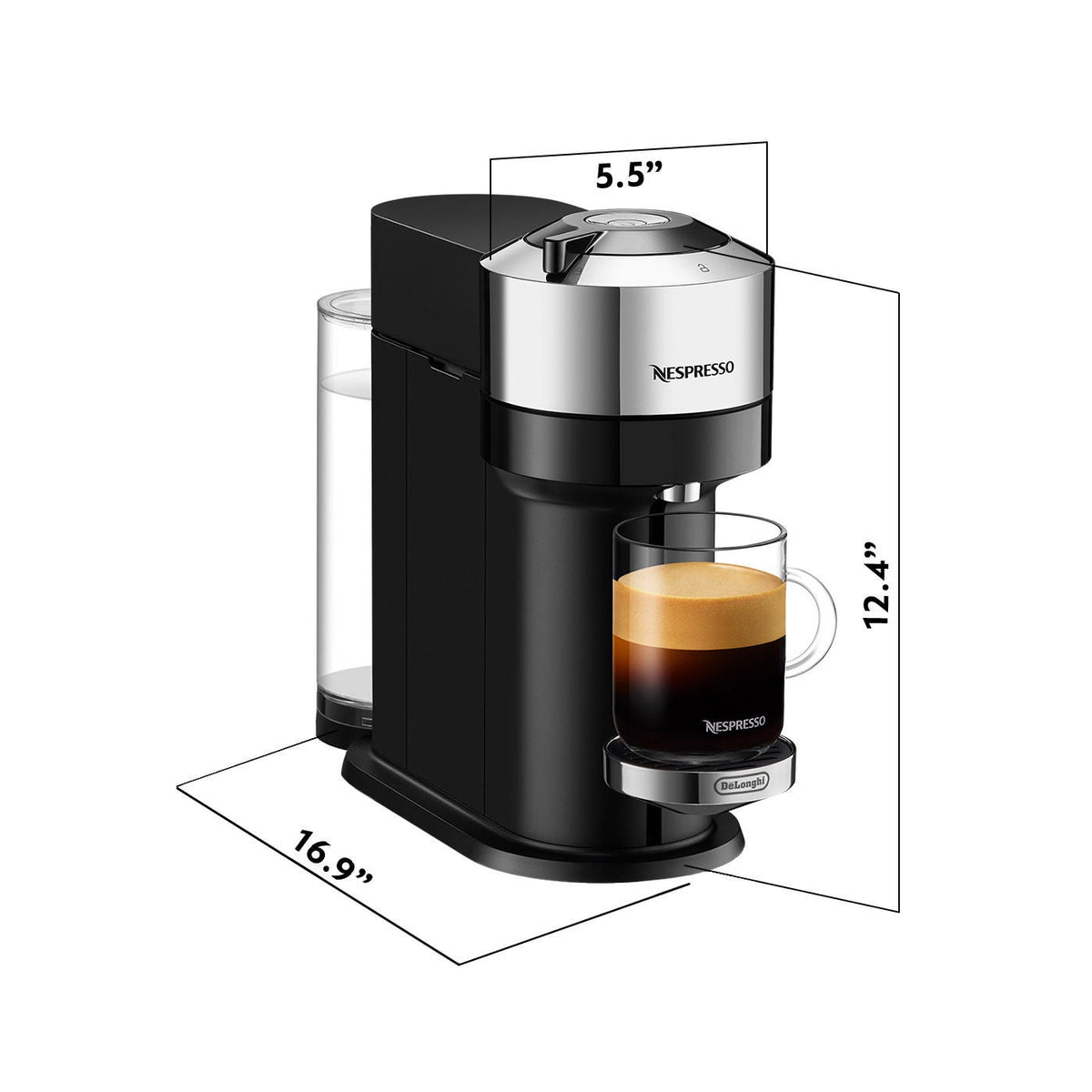 Nespresso Vertuo Next Deluxe with Aeroccino 3 and 32 Capsules