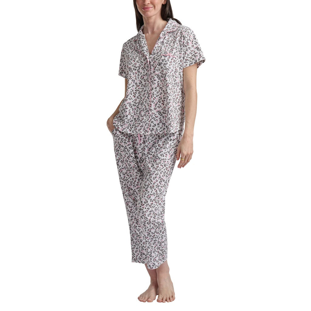[color:white] Karen Neuburger Women's Notch Collar 2-piece PJ Set - White - image 2