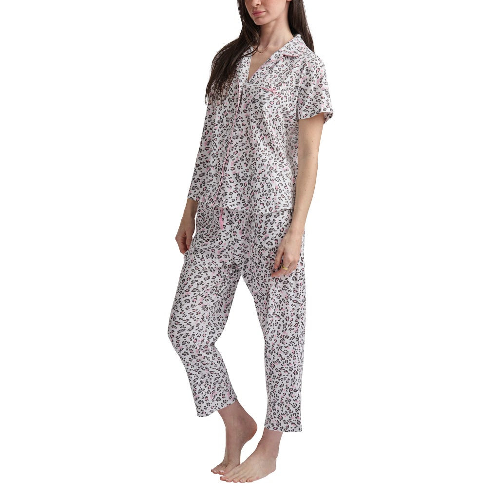 [color:white] Karen Neuburger Women's Notch Collar 2-piece PJ Set - White - image 3