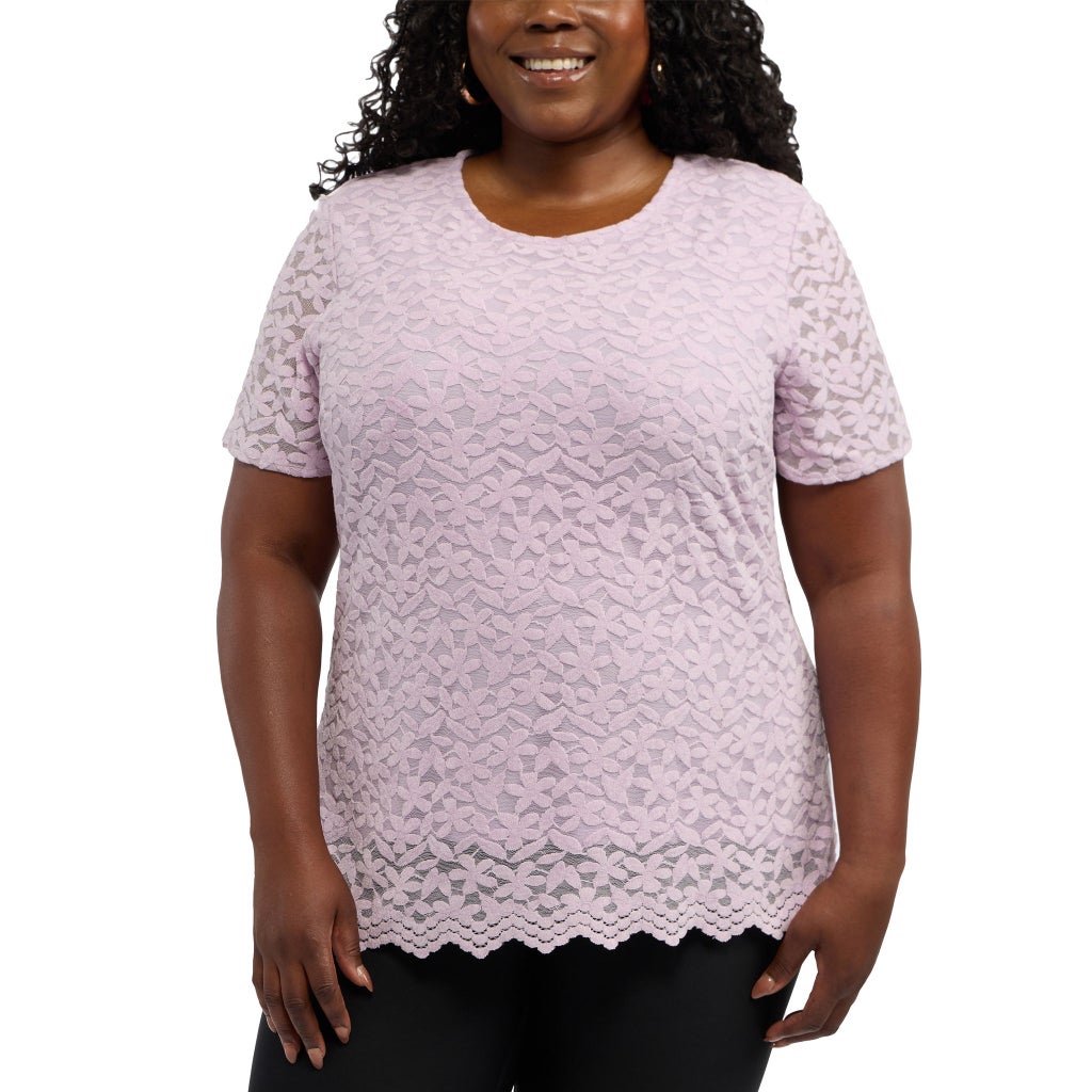 [color:purple] Teddi Rose Women's Lace Top - Purple - image 3
