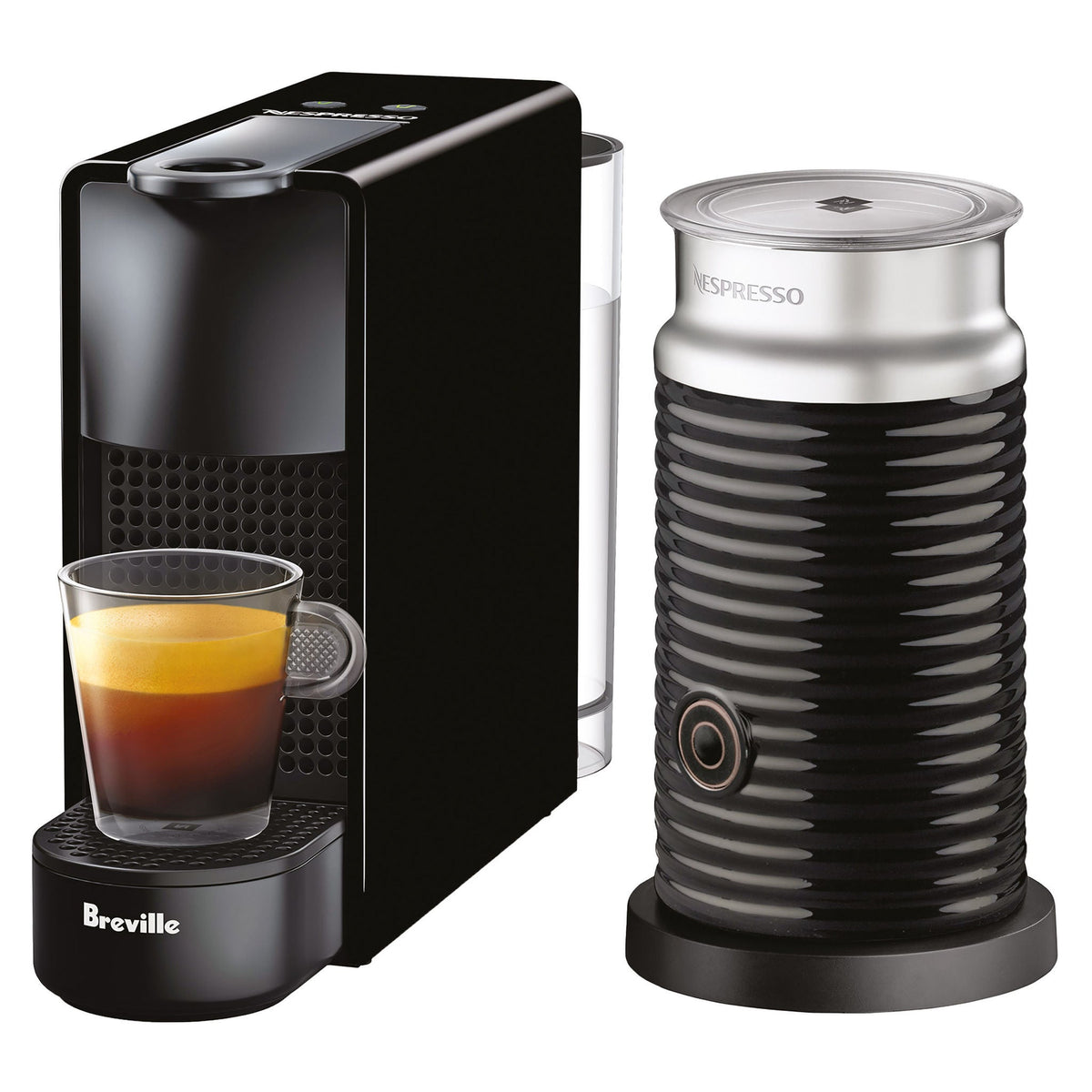 Nespresso Essenza Mini Espresso Machine by Breville, with Aeroccino Milk Frother