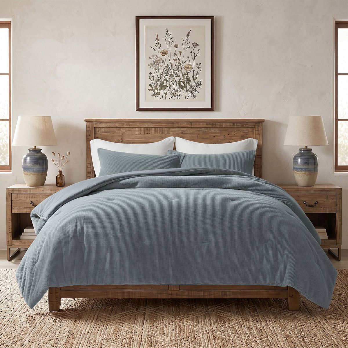 Evergrace Mini Waffle Plush Comforter 3-piece Set