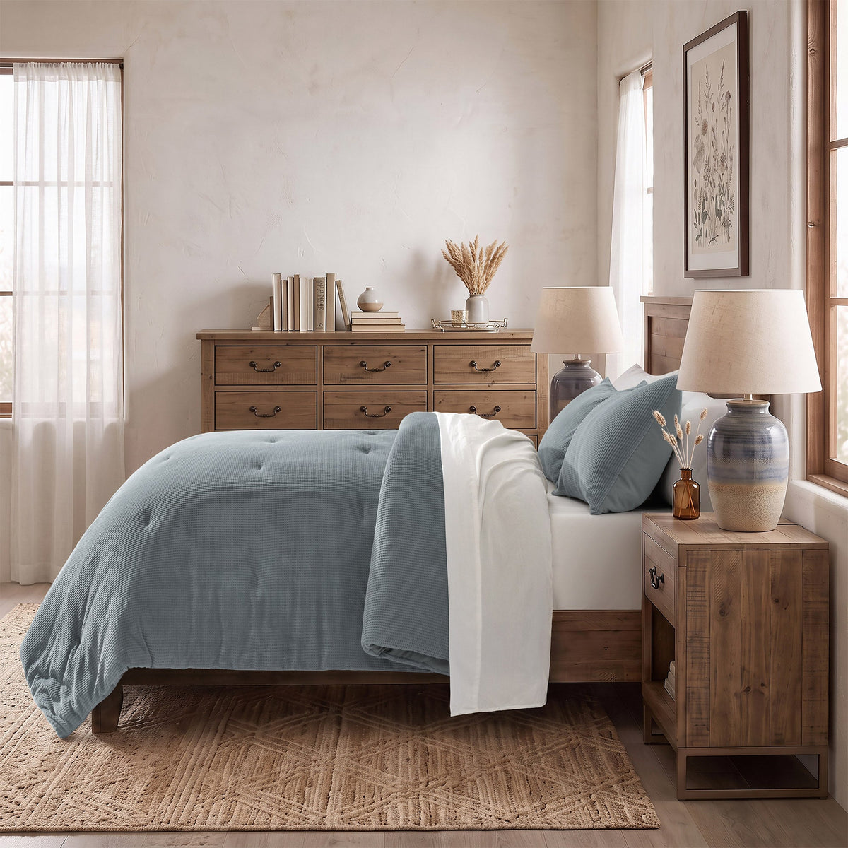 Evergrace Mini Waffle Plush Comforter 3-piece Set