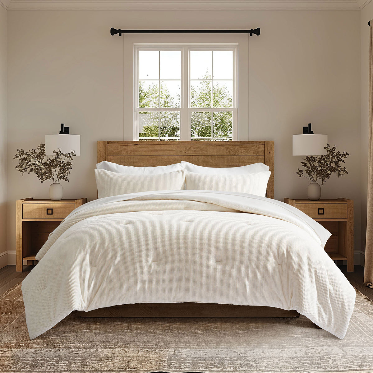 Evergrace Mini Waffle Plush Comforter 3-piece Set