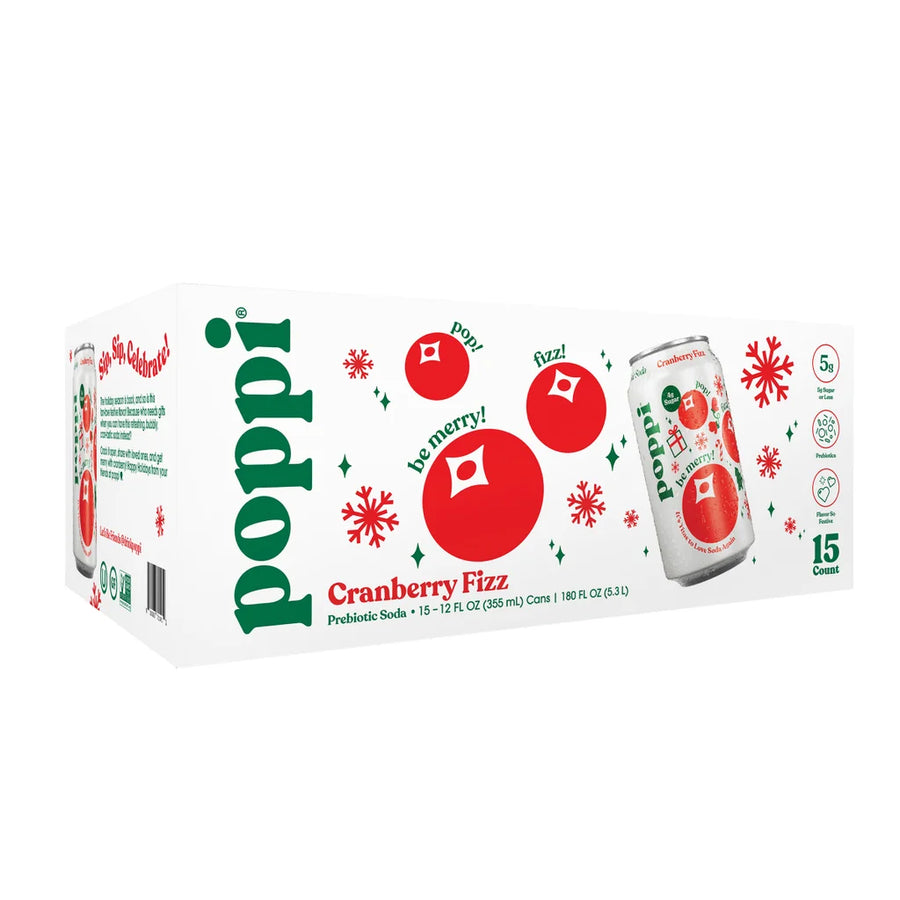 Poppi Soda, Cranberry Fizz, 12 fl oz, 15-count