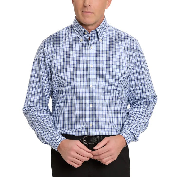 Kirkland Signature Men’s Traditional Fit Dress Shirt, Blue Turquoise Check