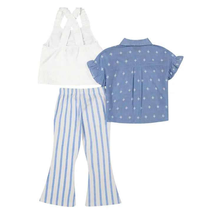 French Connection Youth 3-piece Blue Pant & Tops Set - image 5