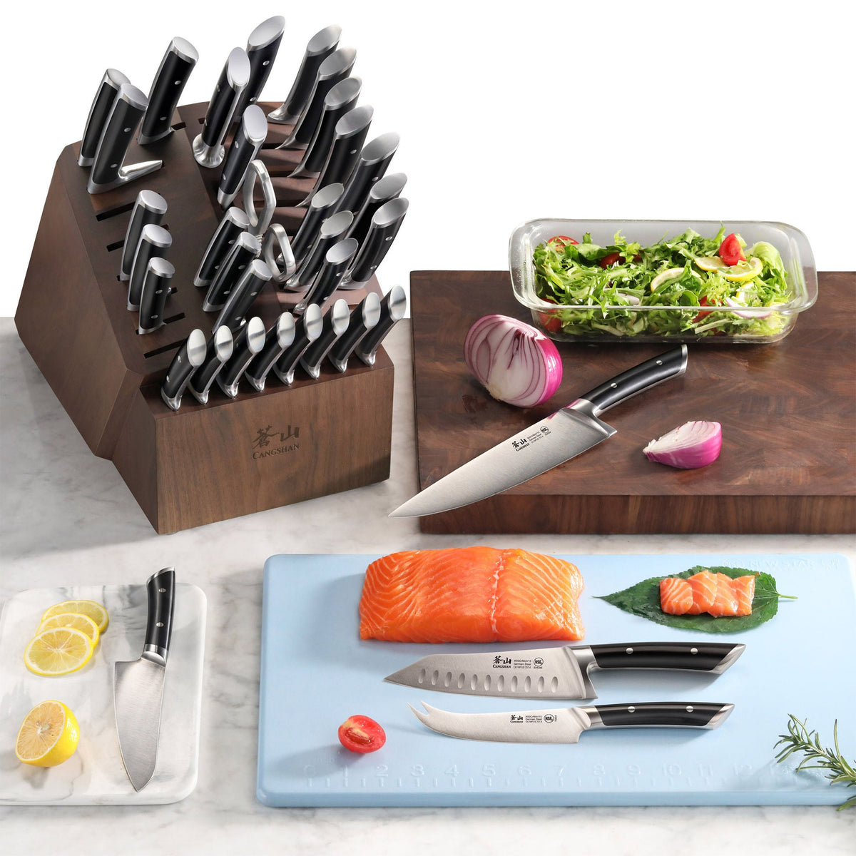 Cangshan Olympus Series German Steel Forged 36-piece Knife Block Set