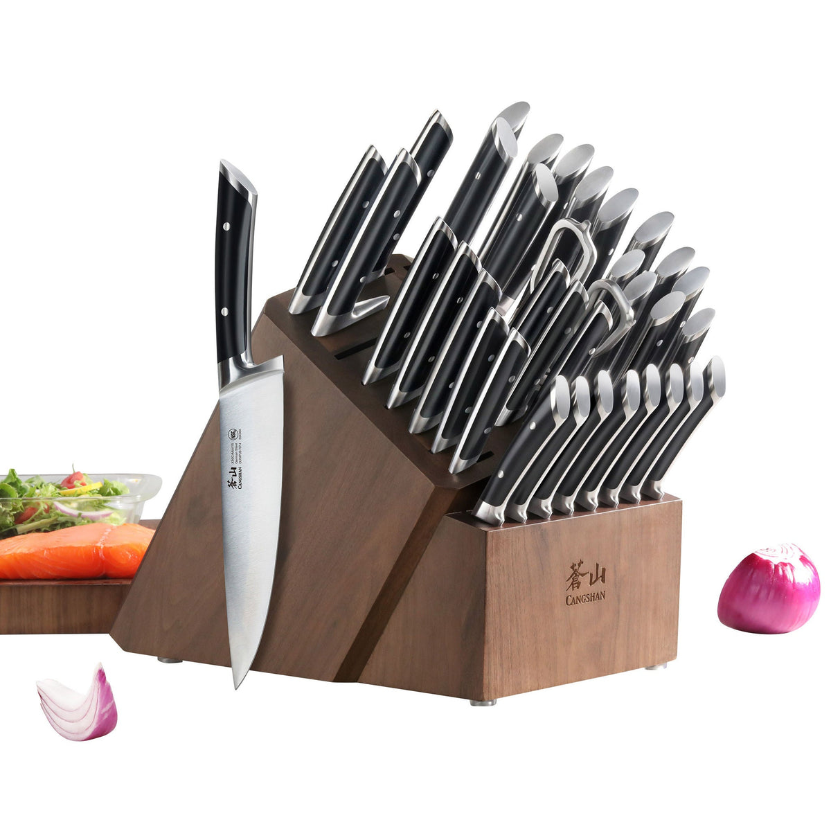 Cangshan Olympus Series German Steel Forged 36-piece Knife Block Set