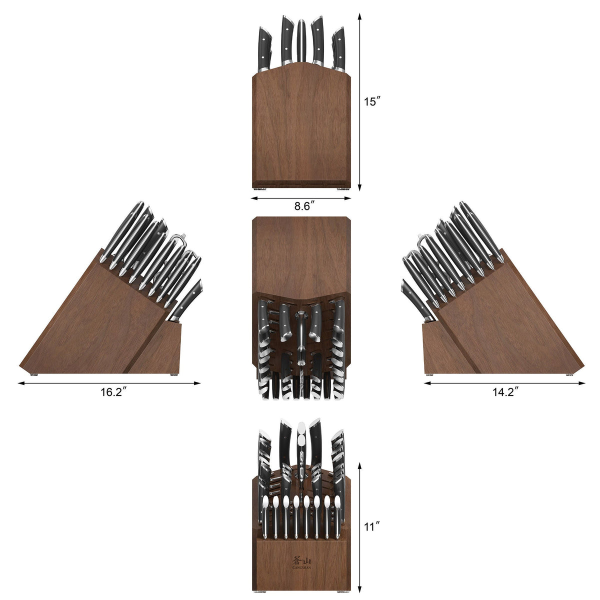Cangshan Olympus Series German Steel Forged 36-piece Knife Block Set