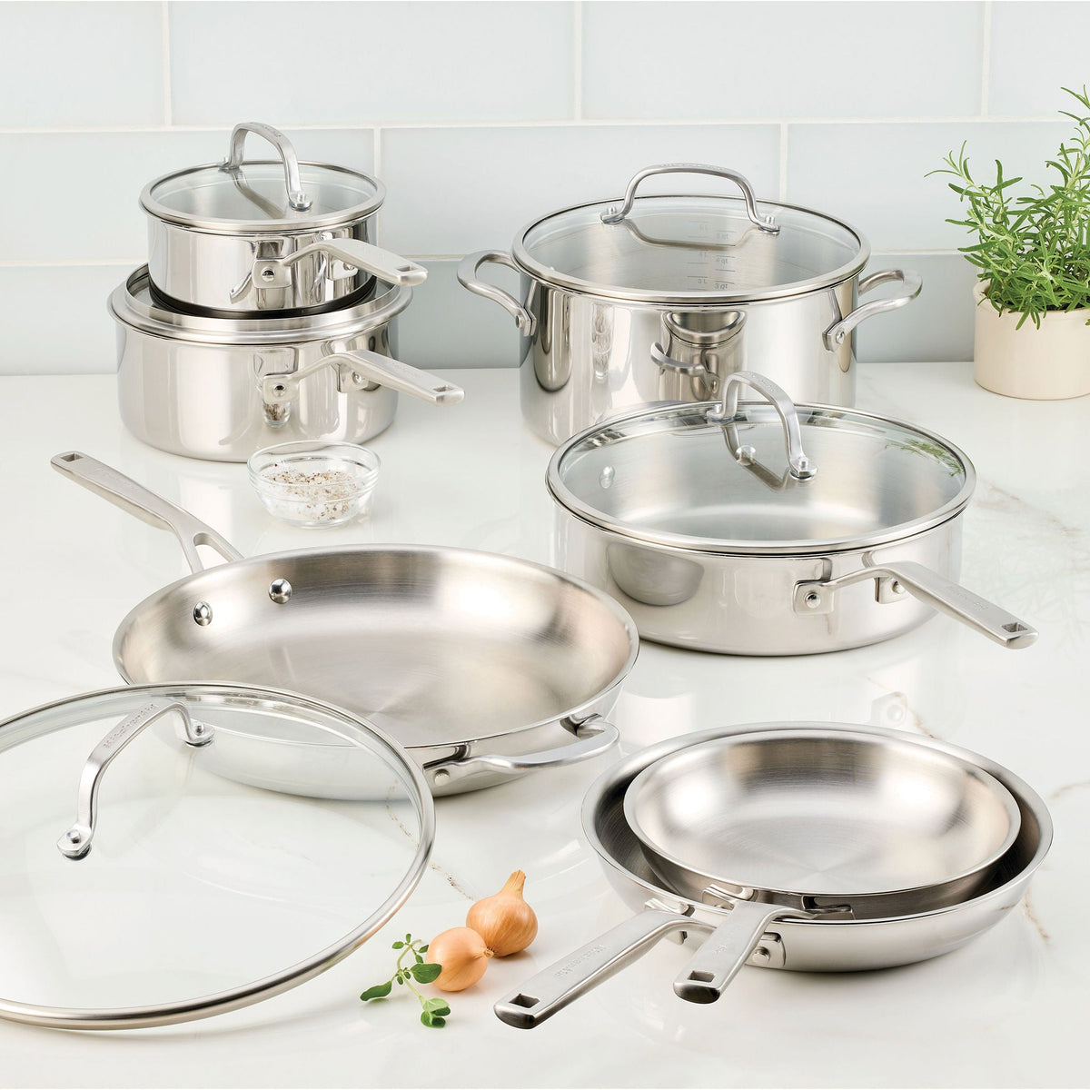 KitchenAid Tri-Ply Clad Stainless Steel 12-piece Cookware Set