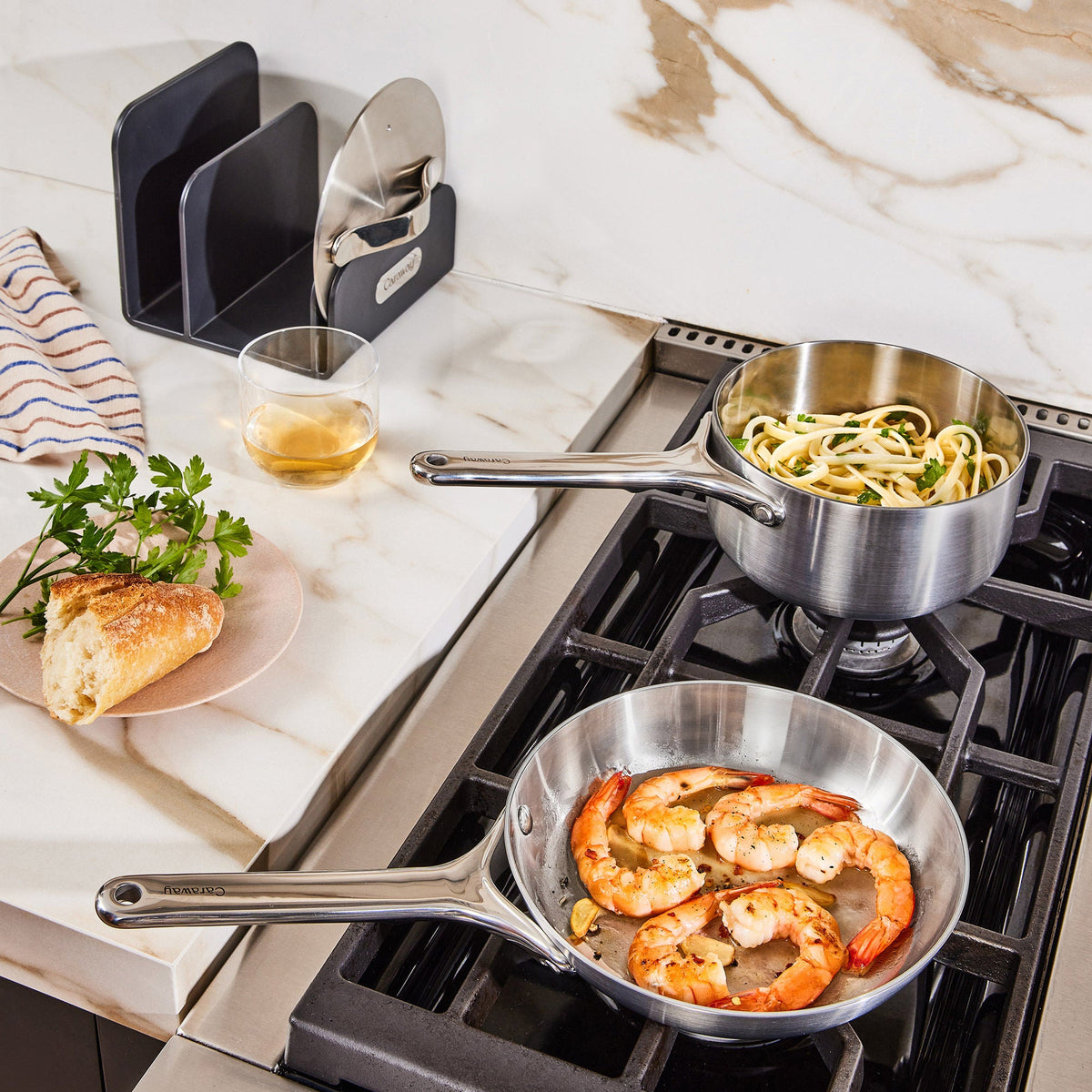 Caraway 5-ply Clad Stainless Steel 16-piece Cookware Set